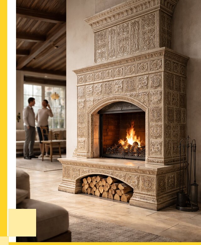 Купить изразцовый камин в Туймазы от 254750 р. | ЭриданТмз