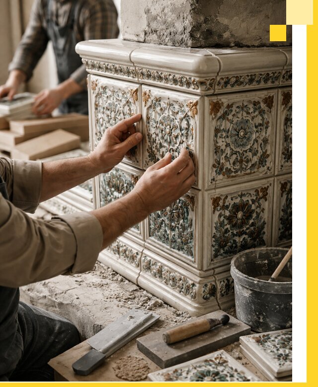 Изразцовые камины под ключ в Туймазы: проект и монтаж