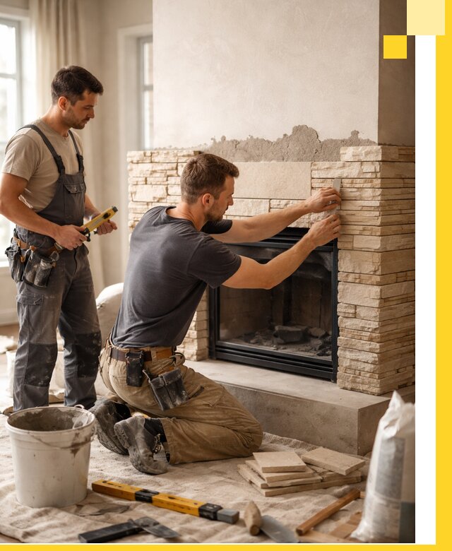 Установка и монтаж каминов для загородного дома в Туймазы