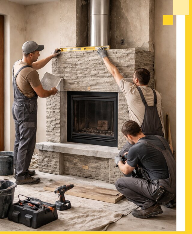 Профессиональный монтаж каминов под ключ в Туймазы для дома