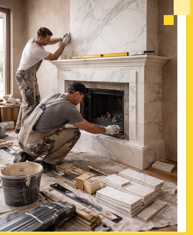 Отделка каминов в Туймазы качественные облицовочные работы