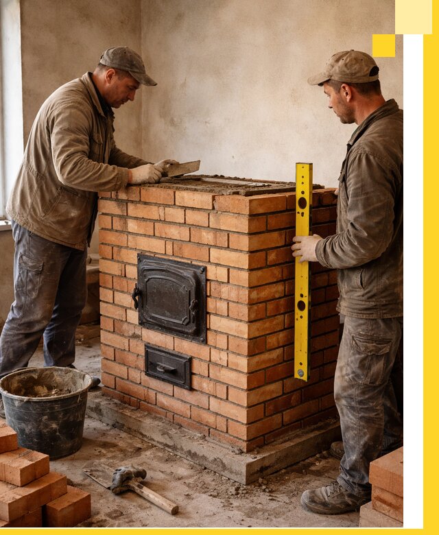 Отопительные печи под ключ в Туймазы, установка и сборка