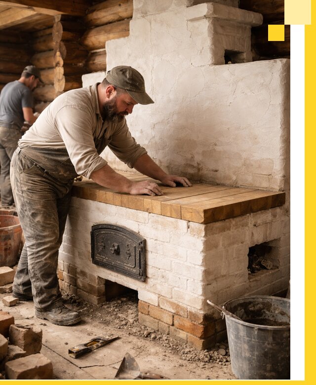 Проектирование и установка русской печи с лежанкой в Туймазы