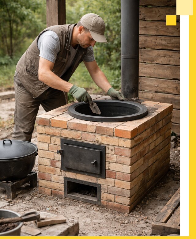 Изготовление и установка печей для казана в Туймазы под ключ