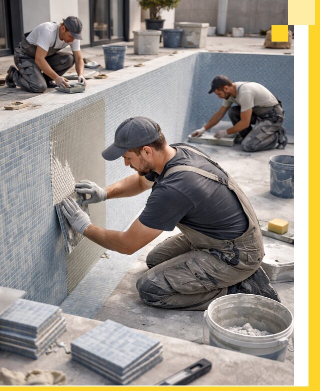 Облицовка бассейнов в Туймазы плитка мозаика гидроизоляция