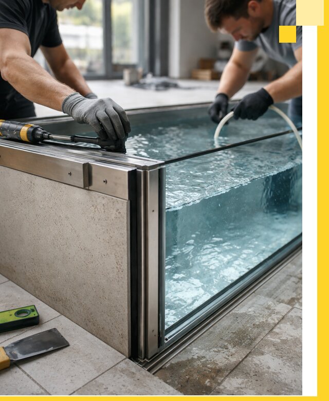 Проектирование и монтаж стеклянных бассейнов в Туймазы