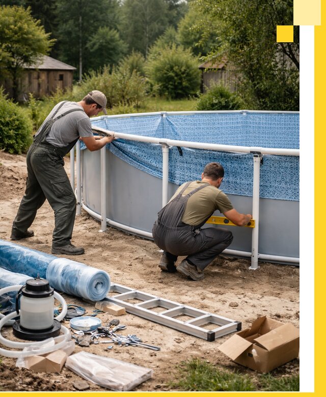 Установка и монтаж каркасных бассейнов в Туймазы под ключ