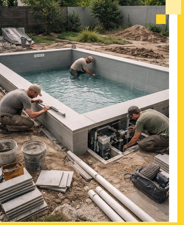 Строительство и монтаж бассейнов для дачи под ключ в Туймазы