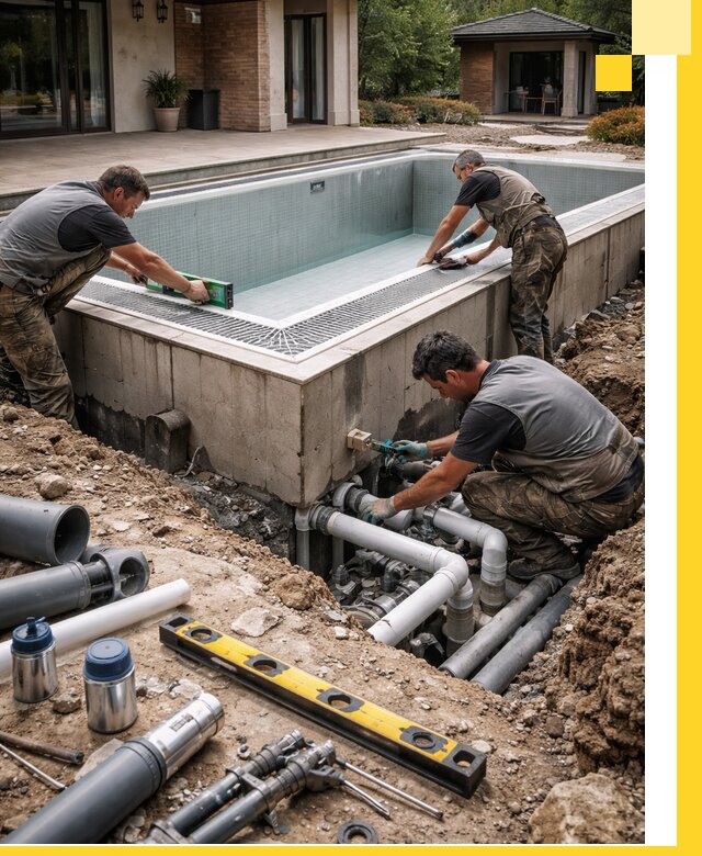 Строительство переливных бассейнов в Туймазы под ключ