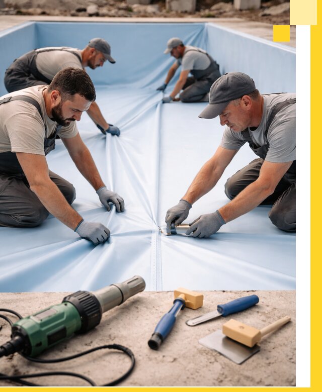 ПВХ пленка для бассейнов с монтажом и гарантией в Туймазы