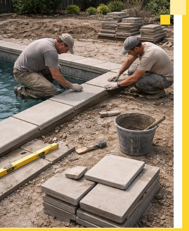 Установка и изготовление копингового камня для бассейнов в Туймазы