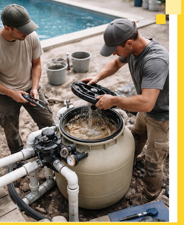 Установка и обслуживание песочных фильтров для бассейнов в Туймазы