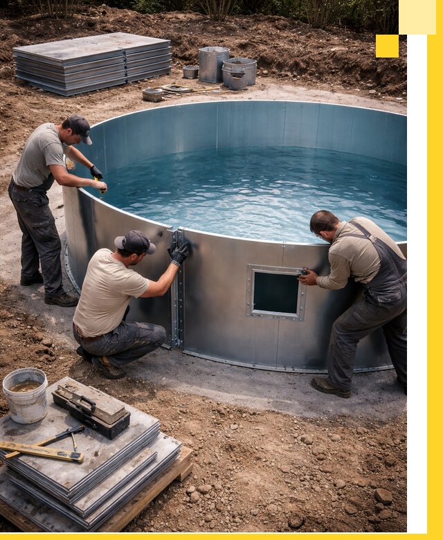 Круглые бассейны под ключ в Туймазы проектирование и монтаж