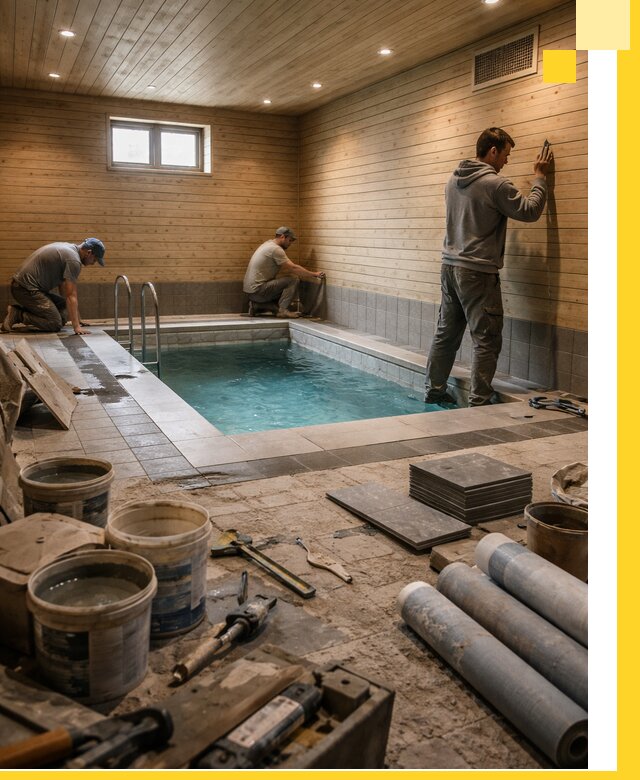 Строительство бани с бассейном и сауной под ключ в Туймазы