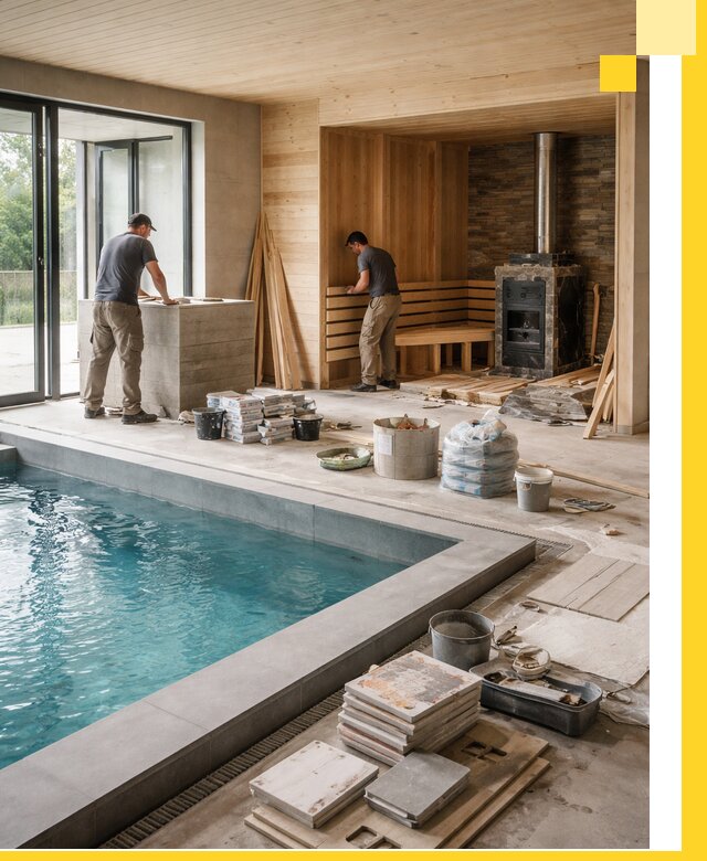 Проектирование и строительство бань с бассейном в Туймазы