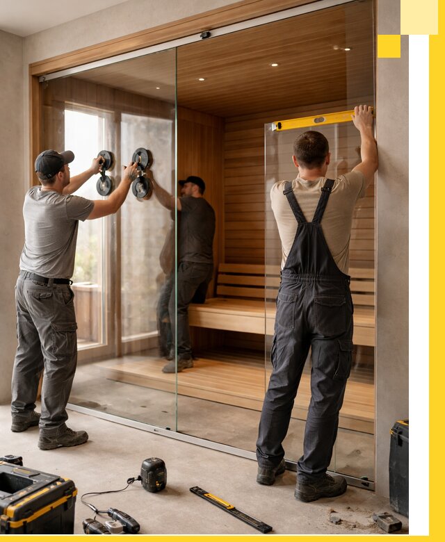 Производство и монтаж стеклянных саун под ключ в Туймазы