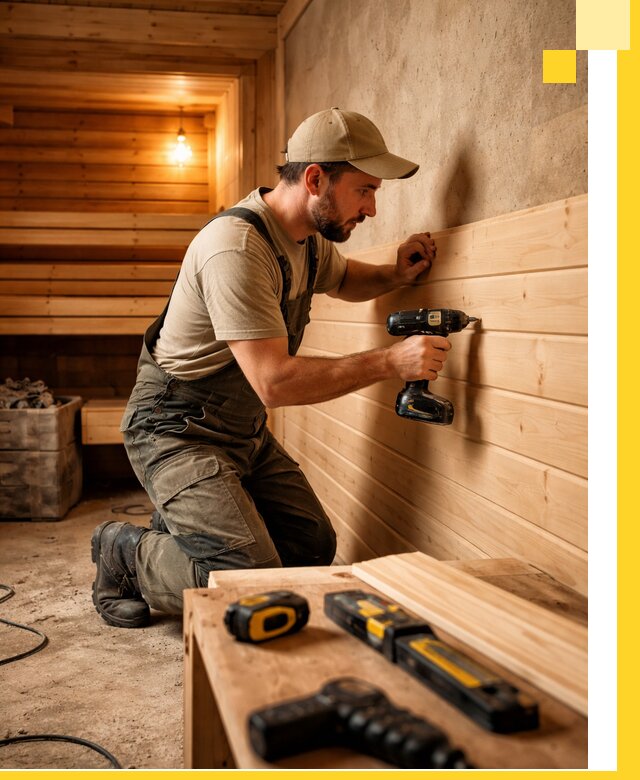 Профессиональная внутренняя отделка бани в Туймазы под ключ