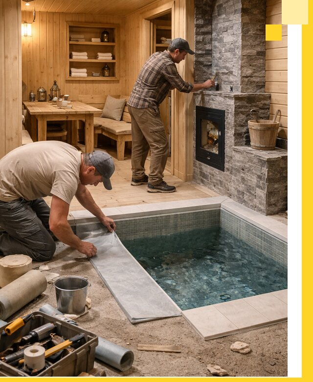 Строительство бань с комнатой отдыха под ключ в Туймазы