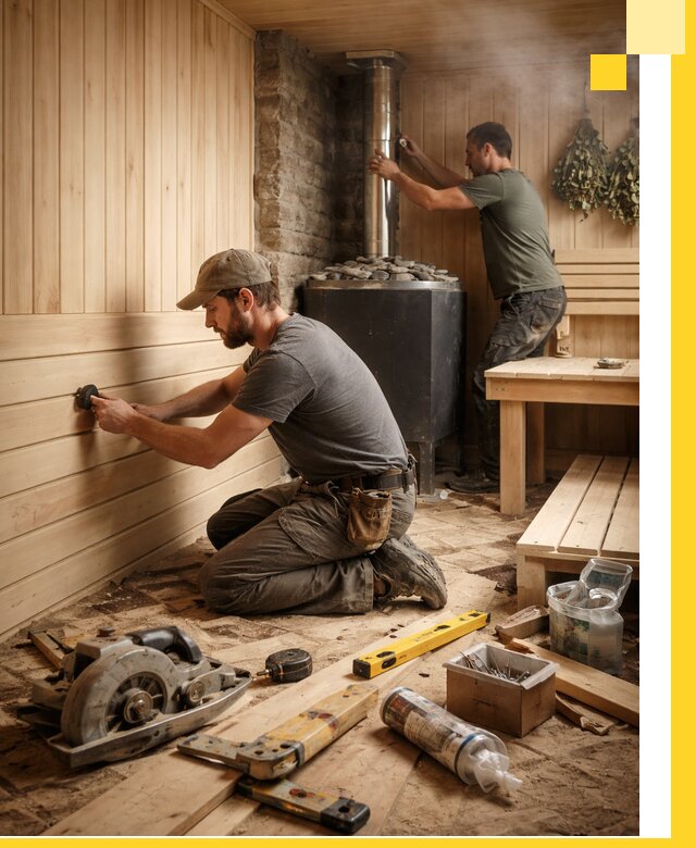 Полное строительство и оснащение парных под ключ в Туймазы