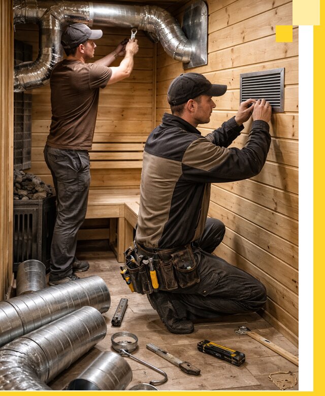 Проектирование и монтаж вентиляции бани в Туймазы под ключ