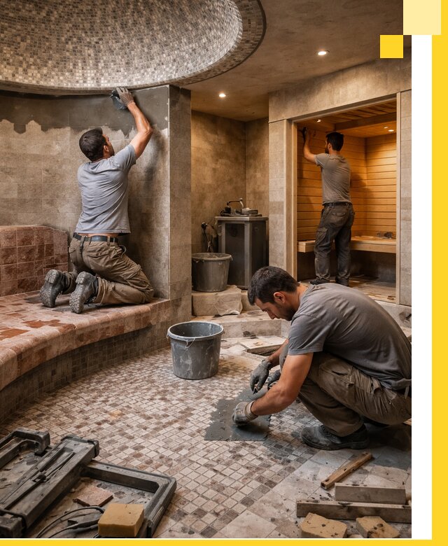 Проект и строительство хамама бани и сауны под ключ в Туймазы