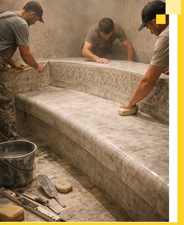 Изготовление и установка сидений для хамама в Туймазы