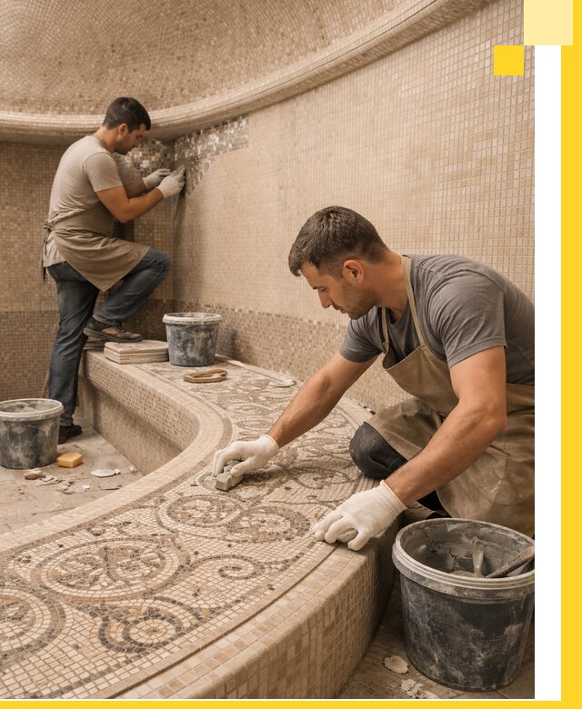 Плитка для хамама в Туймазы, укладка, подбор и поставка